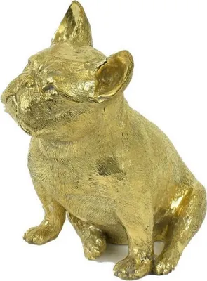 Produktbild von Casa Padrino Luxus Bronzefigur Hund Bulldogge Gold 21 x 15 x H. 22 cm - Bronze Skulptur - Dekofigur - Luxus Deko Accessoires