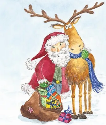 Produktbild von RP 20 Servietten On my Way - Santa umarmt Rentier 33x33cm