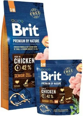 Zdjęcie produktu dla Brit Premium by Nature Senior S+M, Senior, Jabłko, Kurczak, Kukurydza, 8 kg