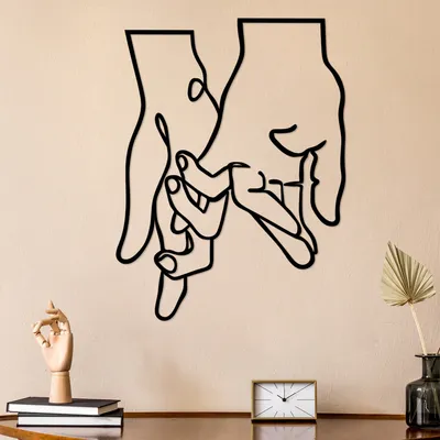 Produktbild von Wallity, Pinky Love, Wanddeko, Schwarz, Metall, 58 x 76 cm