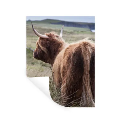 Produktbild von MuchoWow® Wandtattoo Wandsticker Wandaufkleber Schottische Highlander - Natur - Meer 30x40 cm Selbstklebend und Repositionierbar - Sticker - Dekorfolie