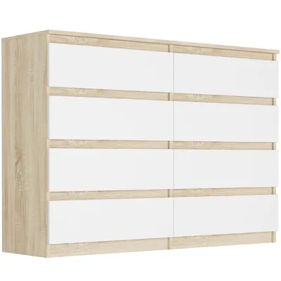 Obrázok produktu pre Komoda 140 cm, 8 zásuviek, skriňa FRAMIRE R-140-S8, mix sonoma