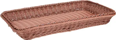 Produktbild von APS 40260 GN 1/1 Korb GN-LINE, Polypropylen, Edelstahldraht im Rand, 53 x 32,5 cm, Höhe 6,5 cm, hellbraun