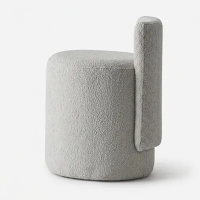 Productafbeelding van Modern beige hocker, elegante poef, gestoffeerde hocker, zitbankje, stoel