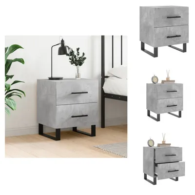 Image de vidaXL Table de nuit gris béton 40x35x47,5 cm Bois composite - Tables de chevet