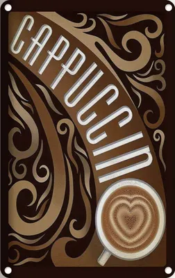 Produktbild von vianmo Blechschild 18x12 cm Cappuccino