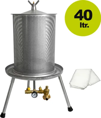 Produktbild von Fischer-Lahr® Edelstahl Hydropresse Wasserdruckpresse 40 Liter Saftpresse Weinpresse