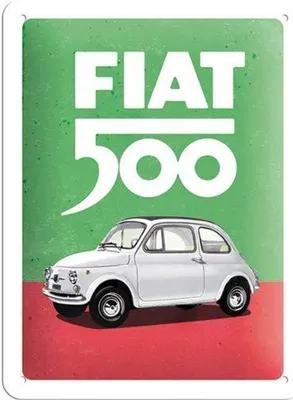 Produktbild von Nostalgic-Art - Blechschild 15x20 cm - FIAT - Fiat 500 Italian Colors