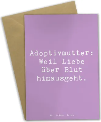 Produktbild von Mr. & Mrs. Panda Beileidskarte Spruch Adoptivmutter Liebe - Lavendeltraum - Geschenk, weihnachtskarten, valentinstagskarte, Familienliebe, firmungskarte, osterkarten