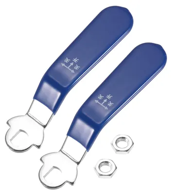 Kugelhahn-Handgriff 2 Stück, Metall, 110 mm, blau