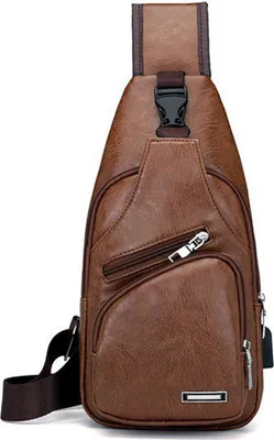 Produktbild von Damen Umhängetasche Herren Umhängetasche Brusttasche mit USB Ladeanschluss zum Wandern geeignet