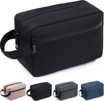 Produktbild von FUNSEED Reise Kulturbeutel Herren Damen Rasiertasche Toilettenartikel Schwarz