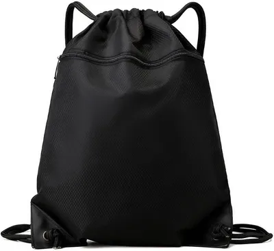 Produktbild von Sporttasche mit Kordelzug - Sportrucksack - Sport und Reisen - Wasserdicht und leicht - 43 x 34 cm - Schwarz