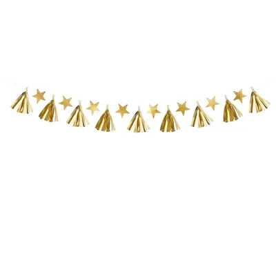 Obrázok produktu pre Girlanda Hviezdy, 3,6m, zlatá Party Deco