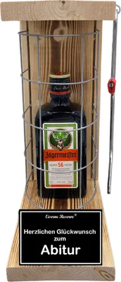 Produktbild von Jägermeister - Herzlichen Glückwunsch zum Abitur - Eiserne Reserve Gitterkäfig Bier Geschenk zum Abitur