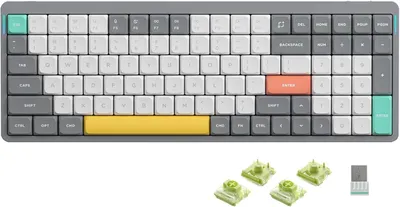 Image de Nuphy Air96 V2 Wireless Mechanical Slim Keyboard, QWERTY US, Lunar Gray Switch Aloe