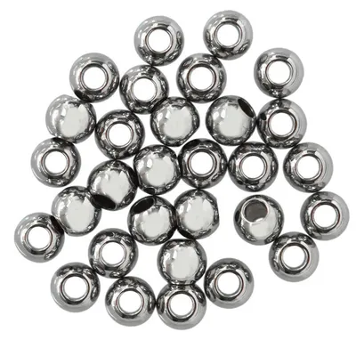30 Hochwertige Edelstahl Perlen Zwischenperlen Fedelperlen 3 mm, Loch Größe: ca. 1,8 mm