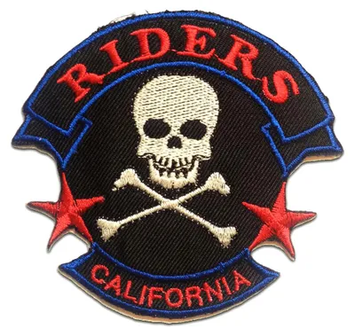 Produktbild von Riders California Biker - Aufnäher, Bügelbild, Aufbügler, Applikationen, Patches, Flicken, Zum Aufbügeln, Größe: 9 x 8.5 cm
