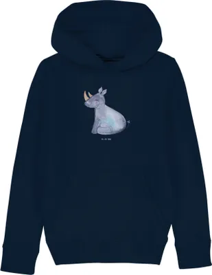 Produktbild von Mr. & Mrs. Panda Kinderpullover Einhorn Nashorn 7-8 Jahre (122/128) - French Navy - Geschenk, Kapuzenpullover, Pullover, Glitzer, Lustig, Sweatshirt, Kapuzenpulli, Zoo