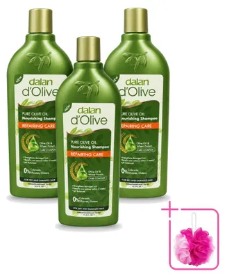 Obrázok produktu pre 3 x Šampón Dalan d'Olive na obnovu vlasov, určený pre suché a poškodené vlasy, objem 400 ml - balenie s 3 kusmi