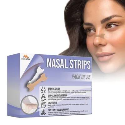 Obrázek produktu pro 25 kusů velkých proužků na nos proti chrápání