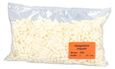 Produktbild von Hartgelatinekapseln Gr.1 weiß/weiß 1000 St