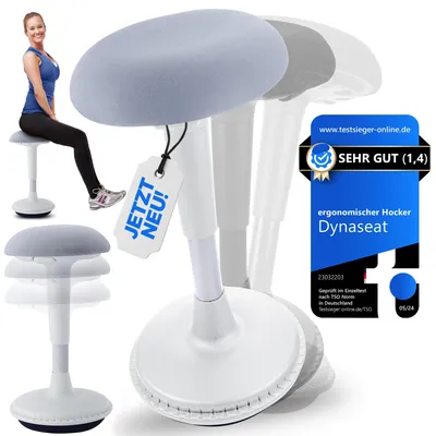 Ergonomischer Bürohocker, höhenverstellbar 65–85 cm, weiß