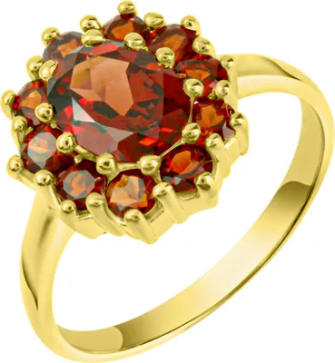 Produktbild von F Ring 925/- Sterling Silber gelb 052 (16,6) Granat rot 283270045V