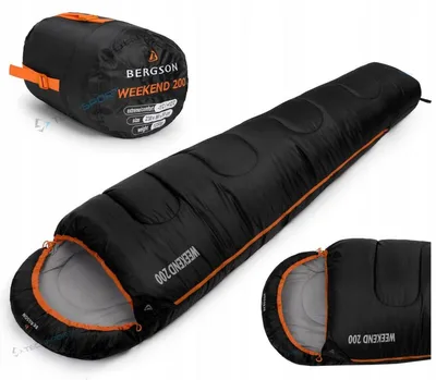 Imagen del producto de Bergson Weekend 200. Saco de dormir para exteriores. Confort hasta +12°C. Temperatura extrema: -1°C. Ideal para camping