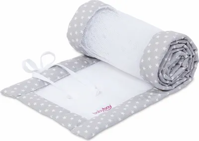 Produktbild von babybay Nestchen Mesh passend für Modell Boxspring XXL, lichtgrau Sterne weiß