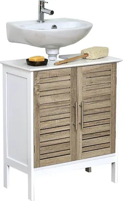 Produktbild von Tendance Waschbeckenunterschrank weiß braun MDF-Platte 30x60x70 cm