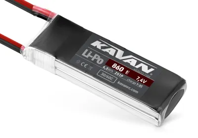 Productafbeelding van KAVAN lithium-polymeer (Li-Po) accu, 860 mAh, 7,4 V, 30/60C, geschikt voor modelvliegtuigen
