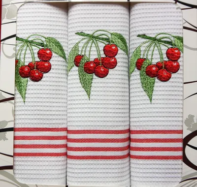 Obrázek produktu pro Sada 3 kuchyňských utěrek 50x70 cm červená, zelená a šedá
