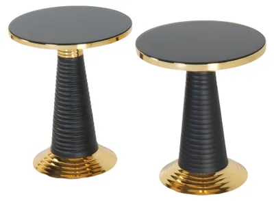 Image de Table d'appoint en bois noir moderne et élégant