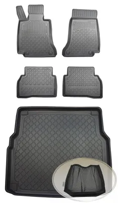Produktbild von SET Kofferraumwanne Gummifußmatten für Mercedes C-Klasse 4Matic Allradantrieb S205 W205 T-Modell Kombi 5-türer 2014-