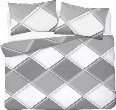 Produktbild von Bettwäsche, Flanellbettwäsche, dick und warm 200x220cm 4955a Graues Karomuster