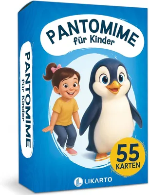 Produktbild von LIKARTO Pantomime Spiel für Kinder – 55 Karten, Familienratespiel ab 4 Jahren