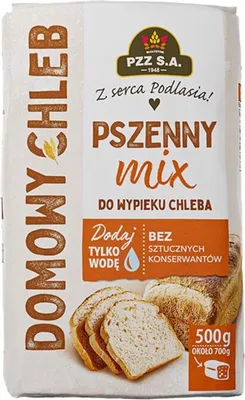 Zdjęcie produktu dla Pzz Mieszanka Do Wypieku Pszennego Chleba Domowego Mix Pszenny 500 G