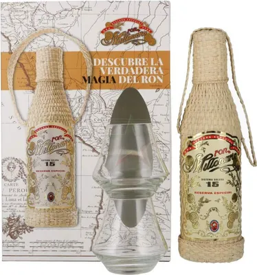 Produktbild von Millonario 15 Solera Reserva Especial mit 2 Gläsern 40,00 % 0,70 Liter