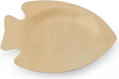 Produktbild von Teller ausHolz, Fischteller, 150 x 130 mm, 30 Stück