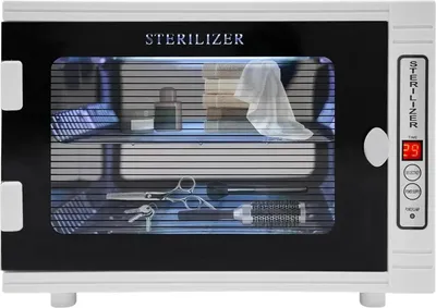 Immagine prodotto di Armadio di disinfezione UV - Sterilizzatore per strumenti da salone - Acciaio inossidabile -  - Per manicure, pedicure, parrucchiere - Bianco