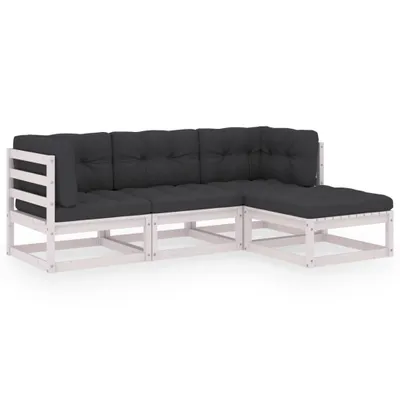 Produktbild von vidaXL 4-tlg. Garten-Lounge-Set mit Kissen Kiefer Massivholz