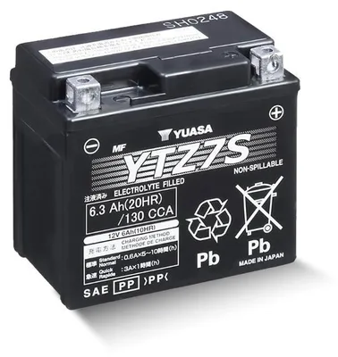 Produktbild von YUASA YTZ7S 12V 6,3Ah/C20 - 130A (EN) Motorradbatterie WF