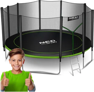 Obrázok produktu pre Záhradná trampolína 15ft/465cm s vonkajšou sieťou a rebríkom Neo-Sport