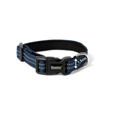 Produktbild von lionto Katzenhalsband reflektierend, gepolstert & verstellbar aus Nylon und Neopren, XS (20–30 cm), blau