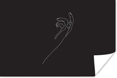 Produktbild von MuchoWow® Poster Schwarz - Weiß - Hand - Strichzeichnung 30x20 cm - Plakate - Print