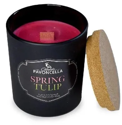 Immagine prodotto di Candela di soia Spring Tulip nera 135 g - Pavoncella