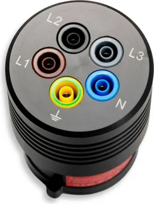 Image de BENNING TA 7-32 Adaptateur de mesure CEE mâle 32 A 5 pôles - femelle 4 mm noir (044041)