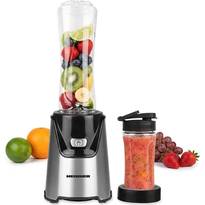 Productafbeelding van Heinner Sportblender 400 W, 19.000 rpm, 600/400 ml Tritan Bekers, BPA-vrij, Zwart/Inox