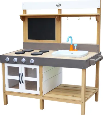 Produktbild von Sand- & Wasser-Spielküche groß Holz grau